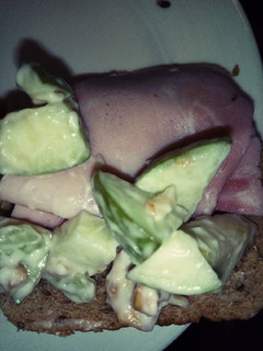 A picture of Ham and Apple Open Sandwich.
