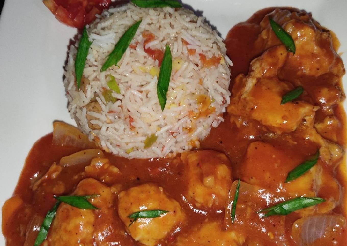 Chicken Vegetable Fried Rice With Shashlik