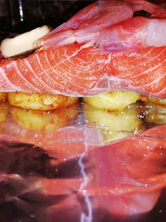 Una foto de Papillote de salmón