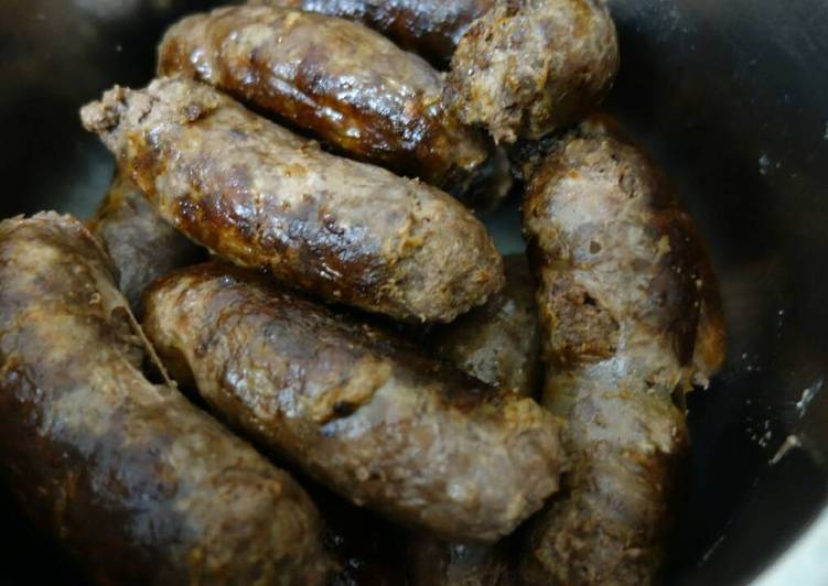 Oven grilled sausages