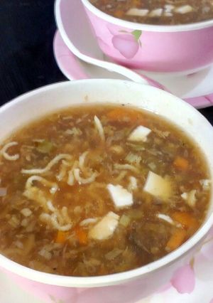 A picture of Veg Manchow Soup.