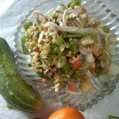 A picture of Thai cucumber salad.
