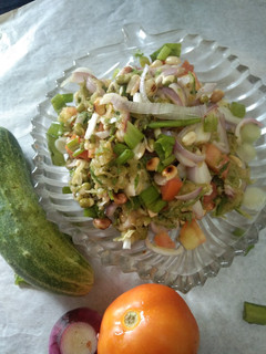 A picture of Thai cucumber salad.