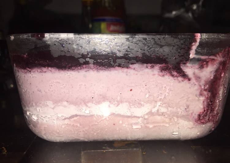 Langkah mengolah Es krim blackberry #keto mantap