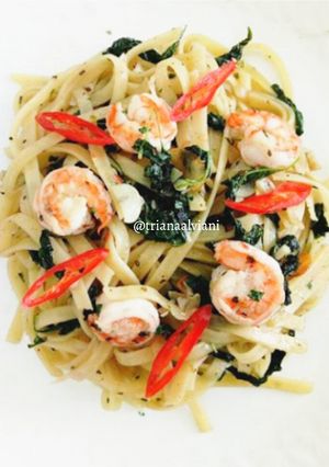 Foto resep Aglio Olio w/Bayam &Udang