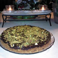 A picture of Brenda's Pistachio, Cherry and Chocolate Tart.