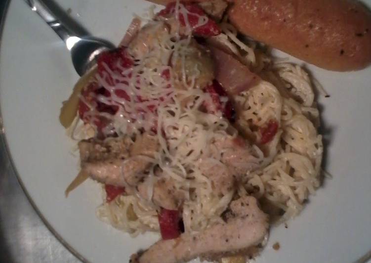 Recipe of Super Quick Homemade italian chicken with angel hair pasta in a creamy artichoke primavera