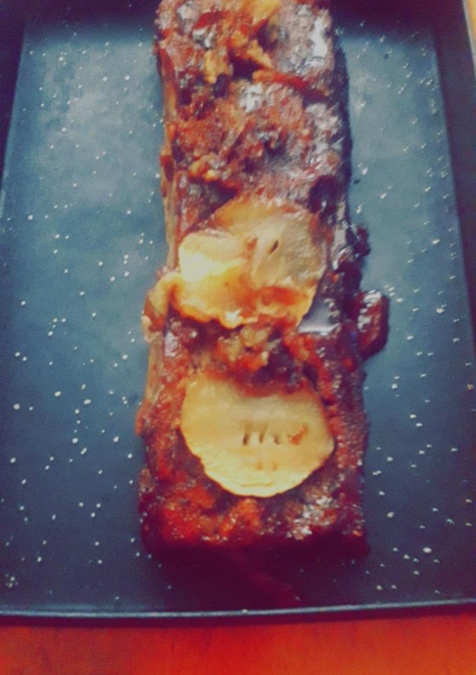 Una foto de Budín de manzana y nuez