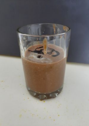 A picture of Choco chickoo smoothie.