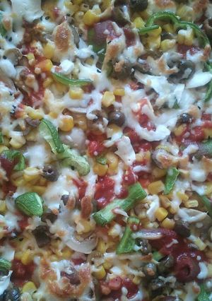 صورة لوصفة بيتزا بالخضار سهله 💁🍕🍕