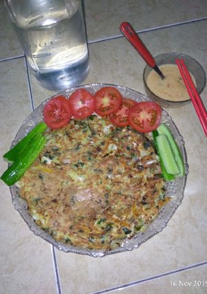 Foto resep Korean Vegetable pancake (yachaejeon) dengan tepung oatmeal