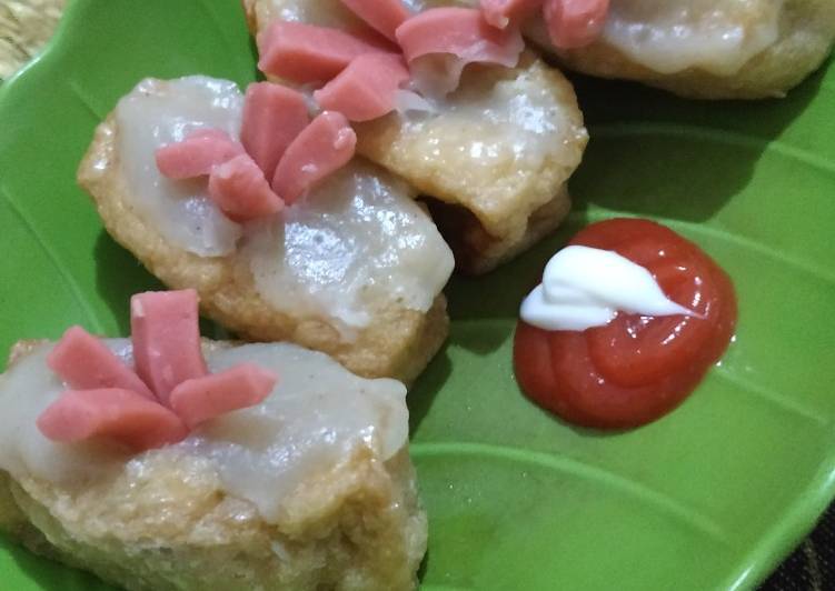 Cara Gampang Membuat 18. Tahu kembang sosis (kukus), Lezat