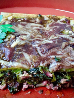 Una foto de Lasaña ligera de espinaca y ternera con “falsa bechamel” de champiñones