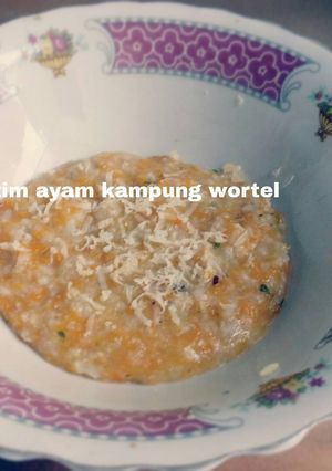 Foto resep MPASI 8 bln nasi tim ayam kampung wortel