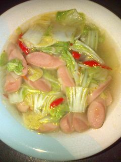 Foto resep Sawi Putih Kuah Sosis