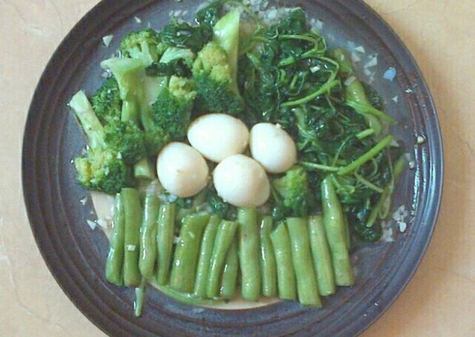 Ternyata begini lho! Cara termudah memasak B3 Cah Bawang Putih (Bayam, Buncis &amp; Brokoli) yang menggugah selera