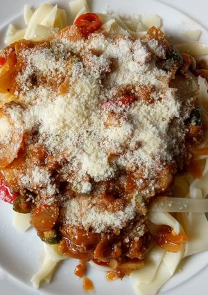 Foto resep Spicy barbeque beef pasta