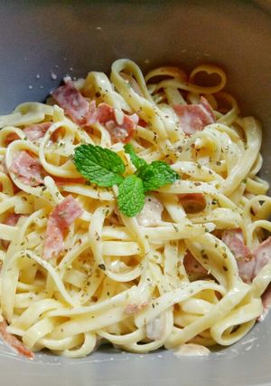 Foto resep Creamy fettucine carbonara