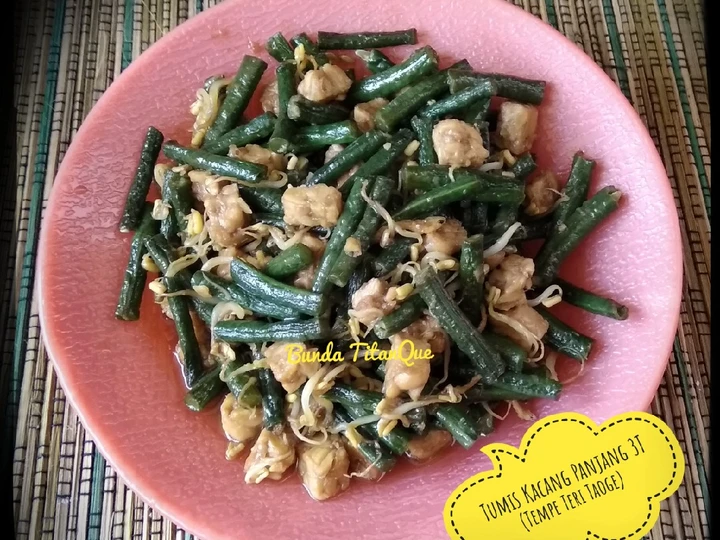 Cara Mudah Membuat Resep Tumis Kacang Panjang 3T (Tempe Teri Taoge) yang Uenak Anti Ribet, Lezat Sekali