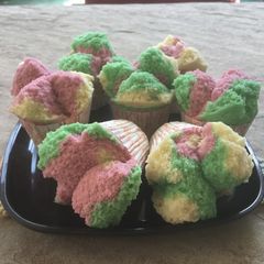A picture of Colorful Steam Sponge Cake (Bolu Kukus Mekar).