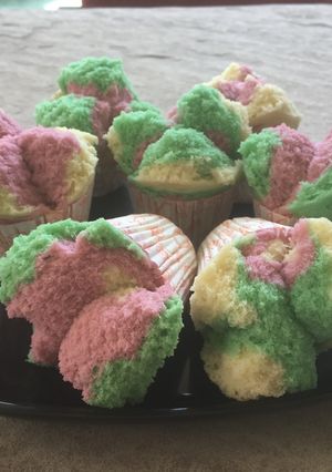 A picture of Colorful Steam Sponge Cake (Bolu Kukus Mekar).