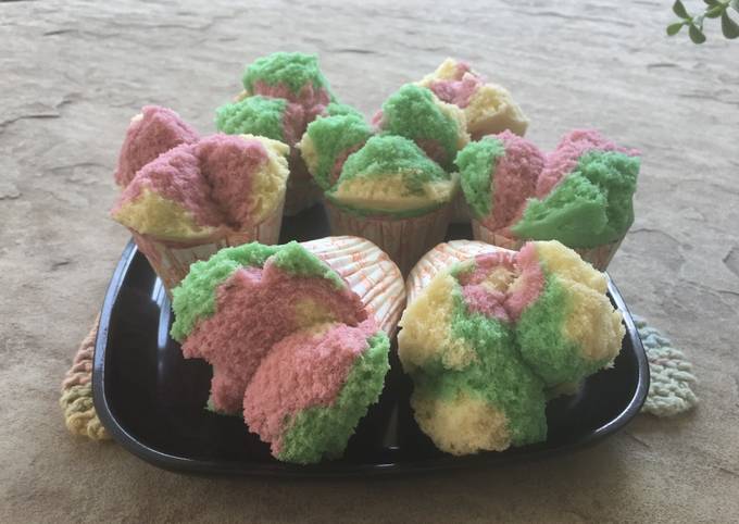 Colorful Steam Sponge Cake (Bolu Kukus Mekar)