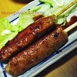 Skillet Teriyaki Chicken Tsukune with Chopsticks