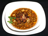 Lentejas con	tocino y vegetales