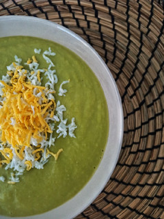 Una foto de Crema fría de guisantes