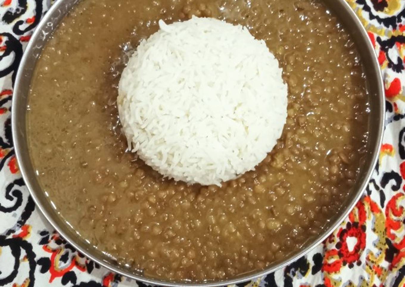 Kali Malka daal aur chawal