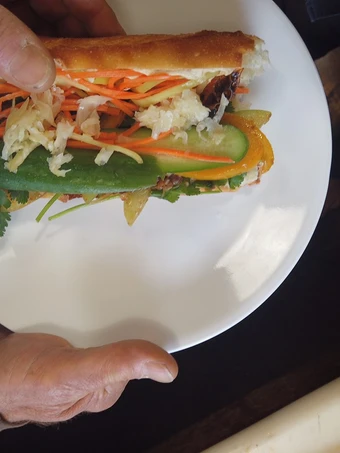 Easy Steps to Prepare|Recipe} Bahn Mi with green tomato &amp; onions Anti-Fail