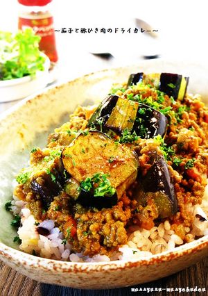 A picture of Easy Dry Curry with Eggplant and Ground Pork.