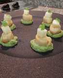 Entrada de palta, ostión en vermut y manzana