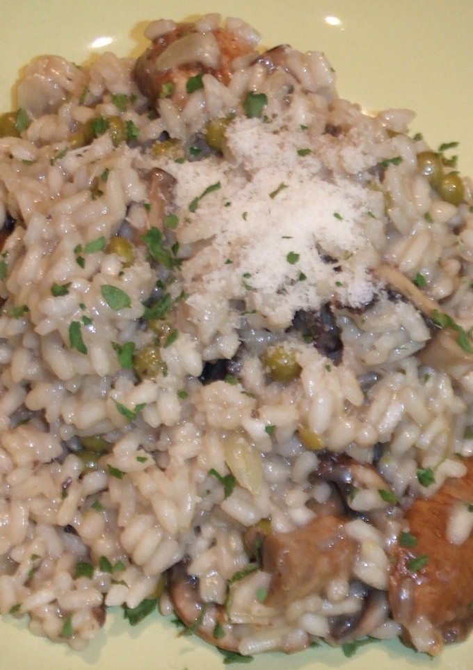 Una foto de Risotto con boletus y guisantes