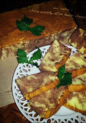 Foto resep Choco marble cotton lemon cheese cake