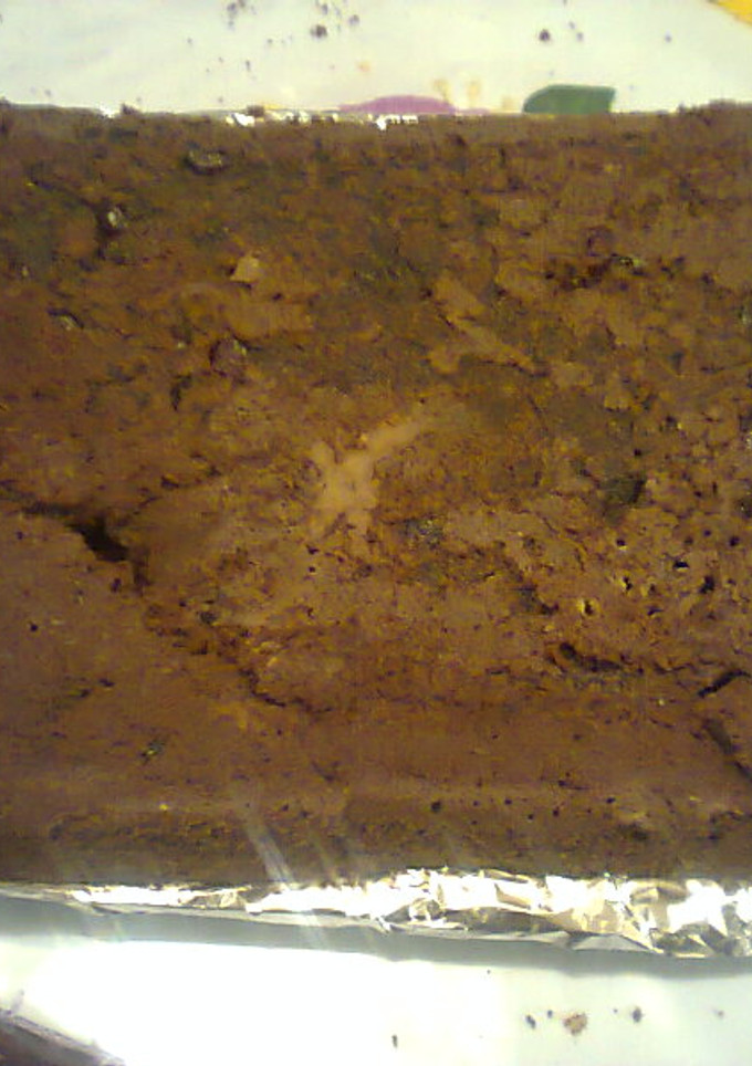 Una foto de Budín de bizcocho de chocolate