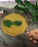Crema agridulce de zanahoria y tomate con aroma de limonaria