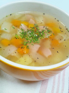 A picture of Hearty and Easy Japanese-Western Fusion Vegetable Soup.