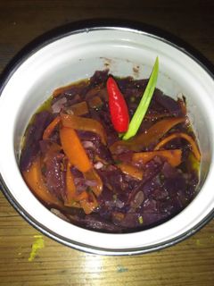 Foto resep Tumis ubi ungu wortel daun kemangi 