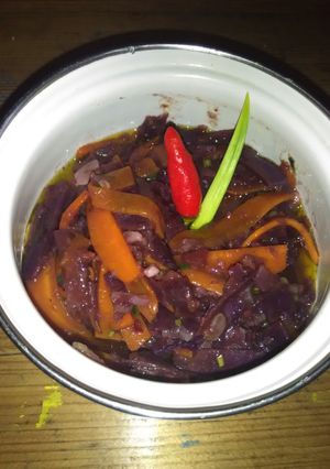 Foto resep Tumis ubi ungu wortel daun kemangi 