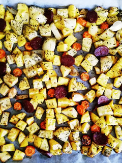 Krumplis köret kolbásszal recept fotója