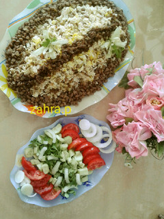 عکسی از دستور عدس پلو با گوشت چرخ کرده