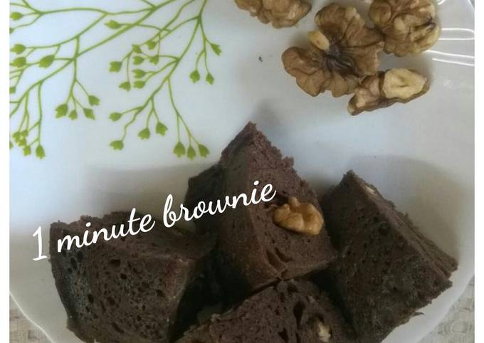 1 minute brownie in microwave