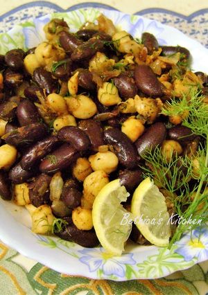 A picture of Rajma & Kabuli Chana Stir Fry (Kidney Beans & Garbanzo Beans).