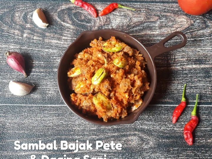 Easy Steps to Prepare Recipes Sambal Bajak Pete &amp;amp; Daging Sapi the Awesome  Can Pamper Your Tongue.