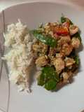 Verduras salteadas con tofu al panko