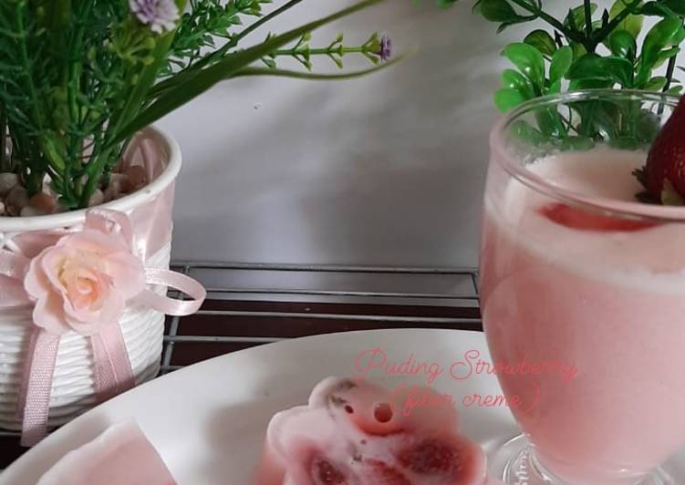 Resep Puding Strowberry (Fiber Creme)🍓 Anti Gagal