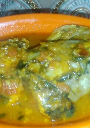 A picture of South indian fish curry.