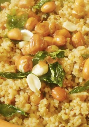 A picture of Arisi uppuma (rice uppuma).