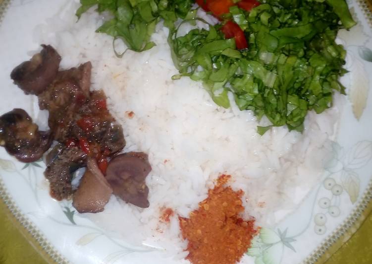Recipe of Tasty White rice with lettus&amp;kiddney | Satisfying Recipe | So Delicious !